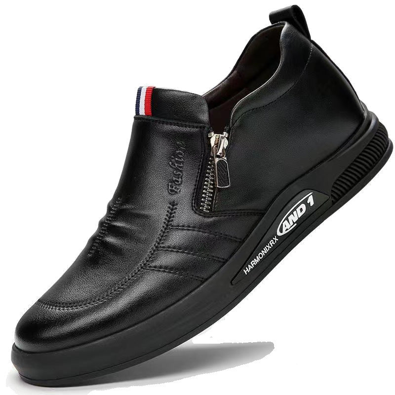 Herren Elegante und komfortable Leder-Slipper mit Reißverschluss Drune