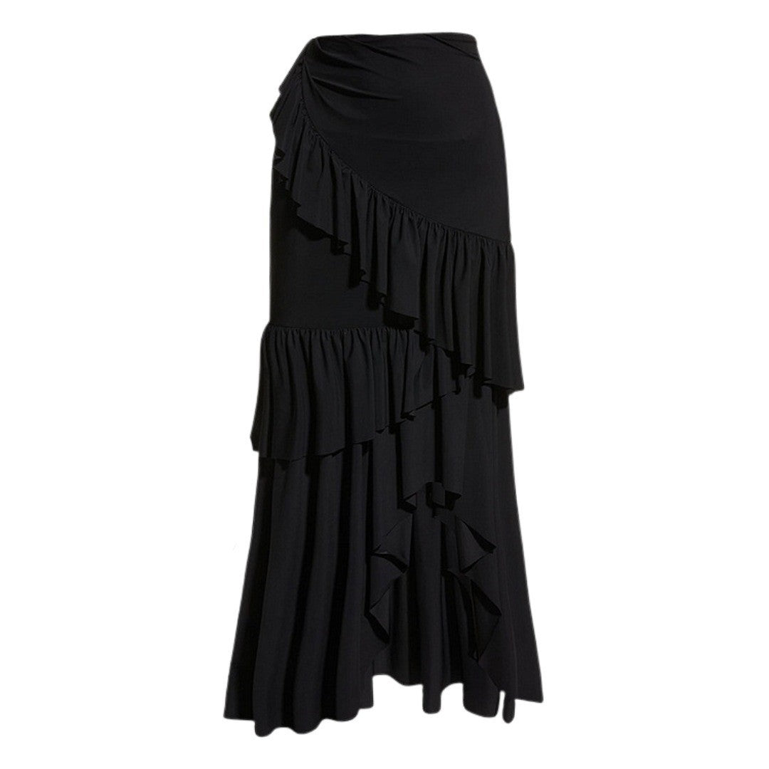 Damen Badeanzug mit floralem Volumen und passendem Wickelrock Drune