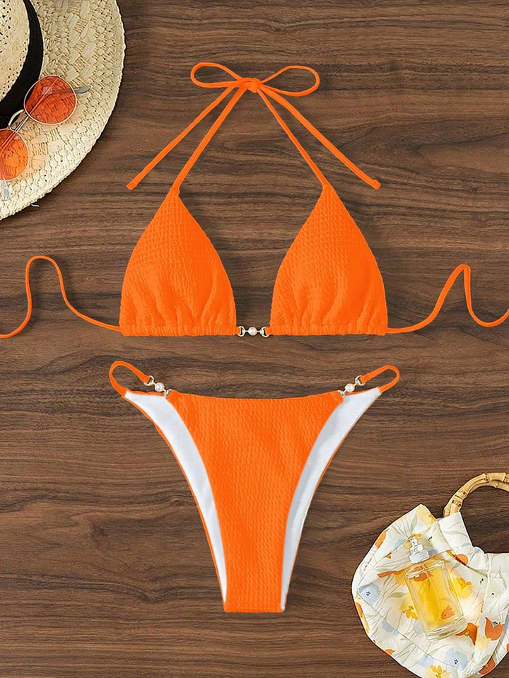 Damen Triangel-Bikini mit modischen Schnürdetails und eleganten Akzenten Drune