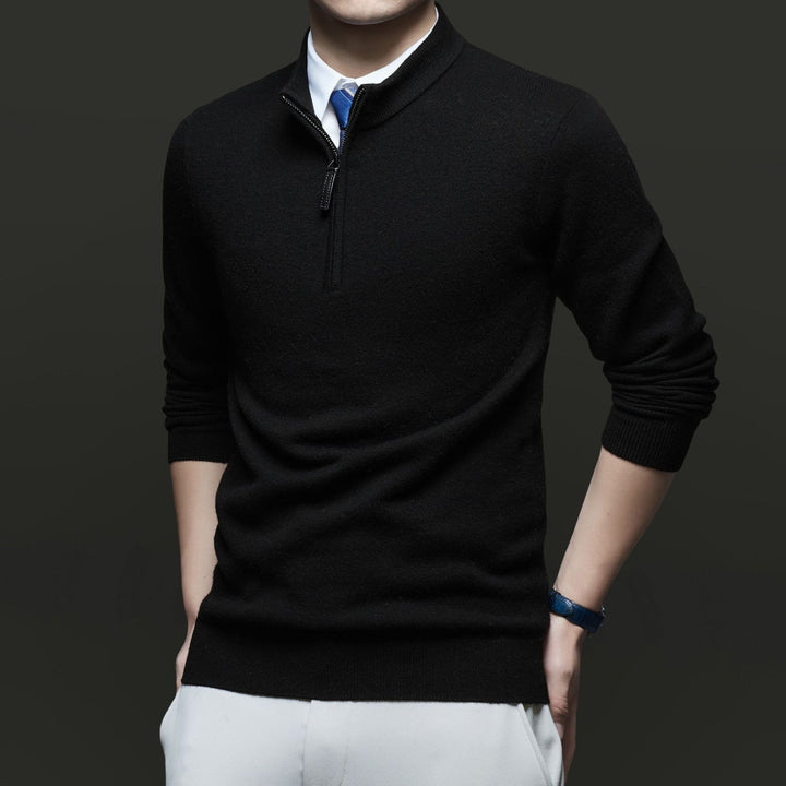 Herren Pullover mit modernem Stehkragen und hochwertigem Reißverschluss Drune