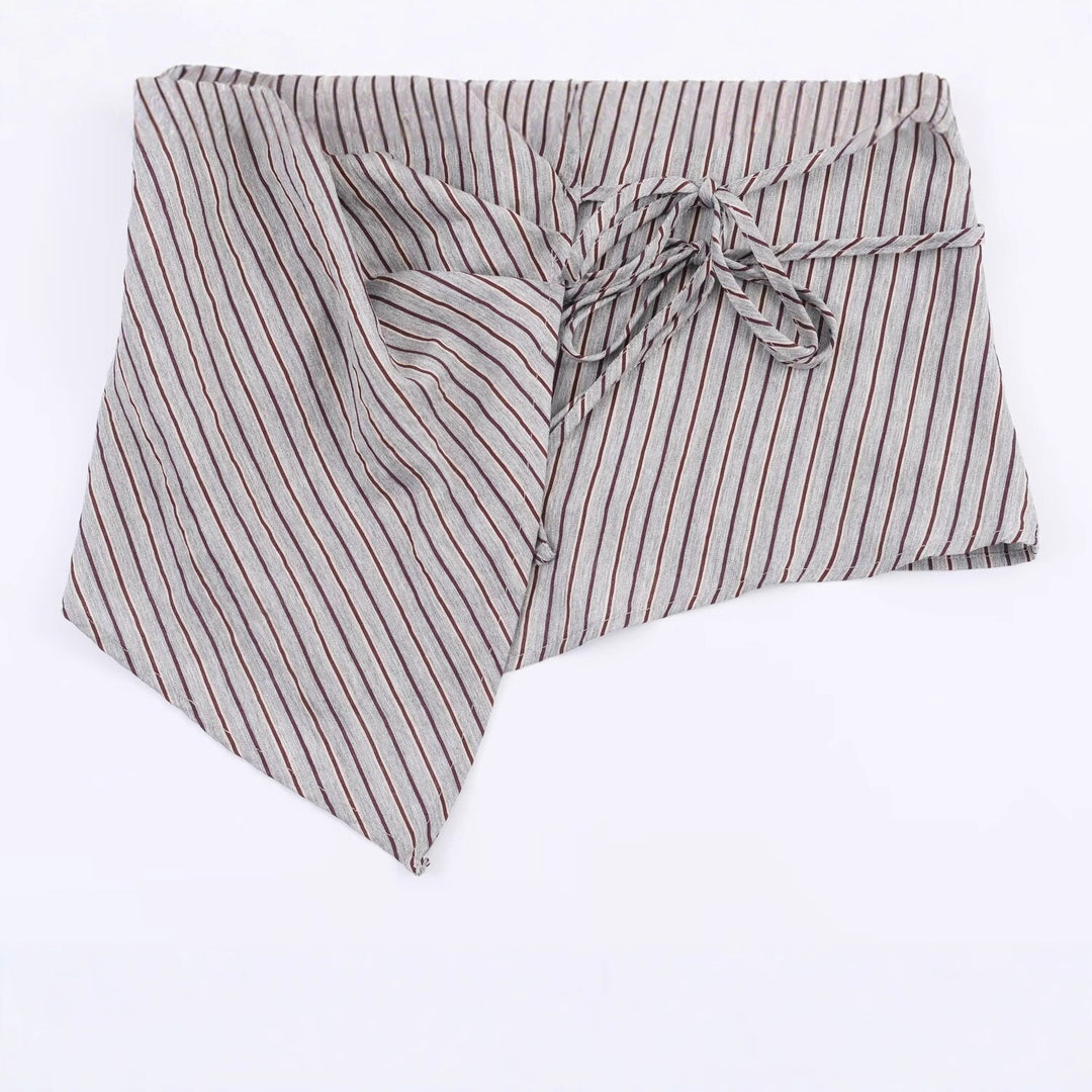 Damen 10+ asymmetrische Wickelbluse mit Tunnelzug, Hemdkragen und langen Ärmeln Drune