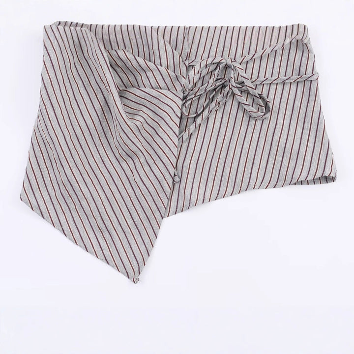 Damen 10+ asymmetrische Wickelbluse mit Tunnelzug, Hemdkragen und langen Ärmeln Drune