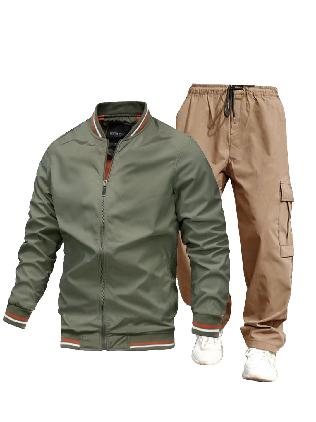 Herren Sportliche Jacke und Cargo-Hose Set Drune