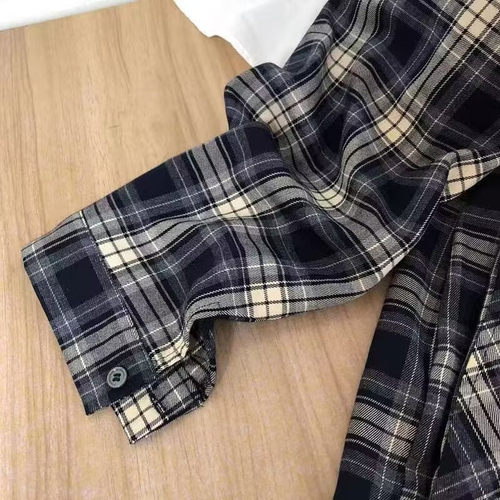 Herren lässige Karobluse mit praktischer Brusttasche und modernem Schnitt Drune