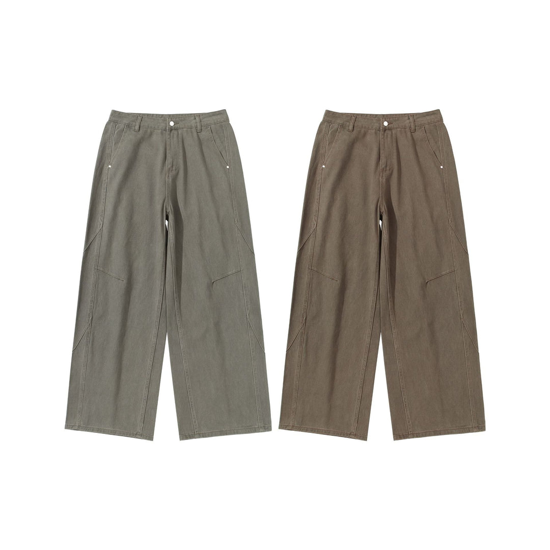 Damen Hochtaillierte Utility-Culotte-Hose mit weitem Bein und aufgesetzten Taschen Drune