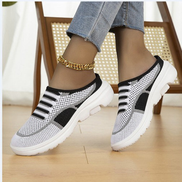 Damen Slip-on Strick-Sneaker Clog mit atmungsaktiver Maschenoberfläche und leichter Profilsohle Drune