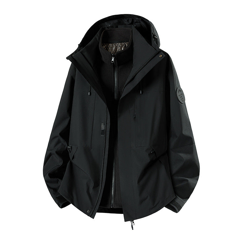 Herren Wetterfeste technische Softshell‑Trekkingjacke mit Kapuze und isolierendem Inneneinsatz Drune