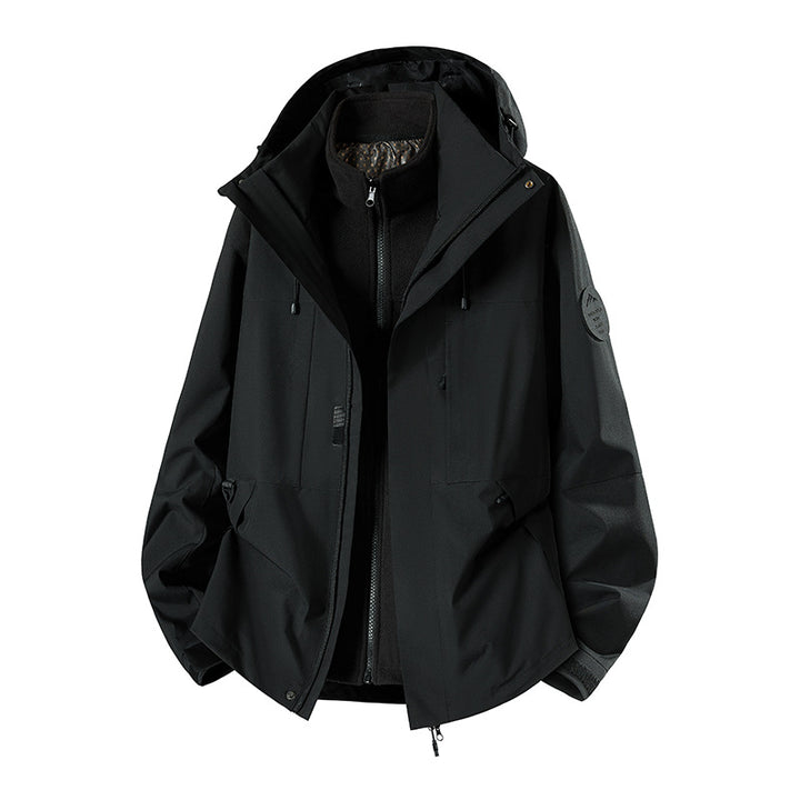 Herren Wetterfeste technische Softshell‑Trekkingjacke mit Kapuze und isolierendem Inneneinsatz Drune