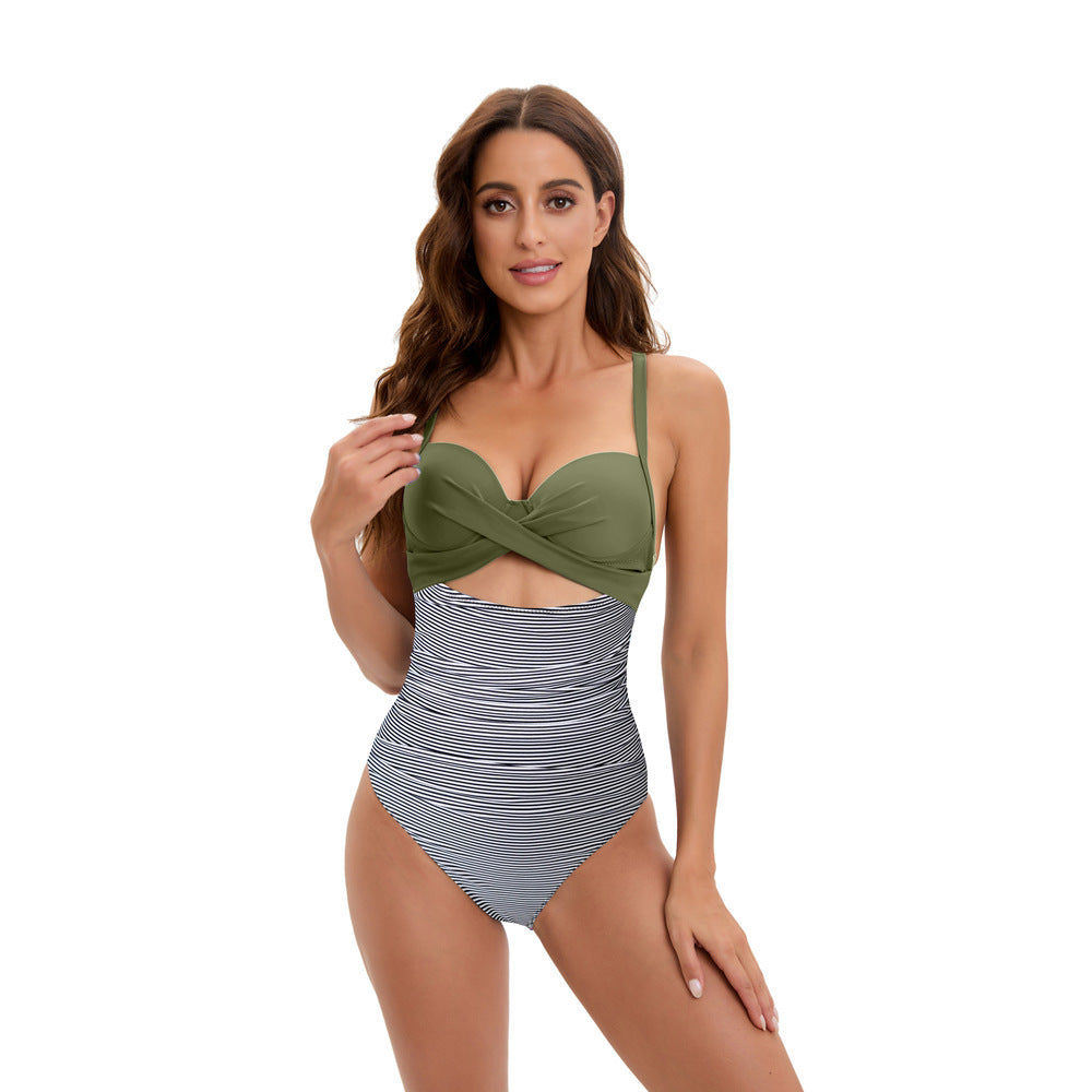 Damen Hochtaillierter Bikini mit modischem Twist-Design Drune