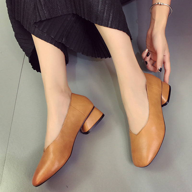 Damen komfortable Ballerinas mit eleganter Absatzform Drune