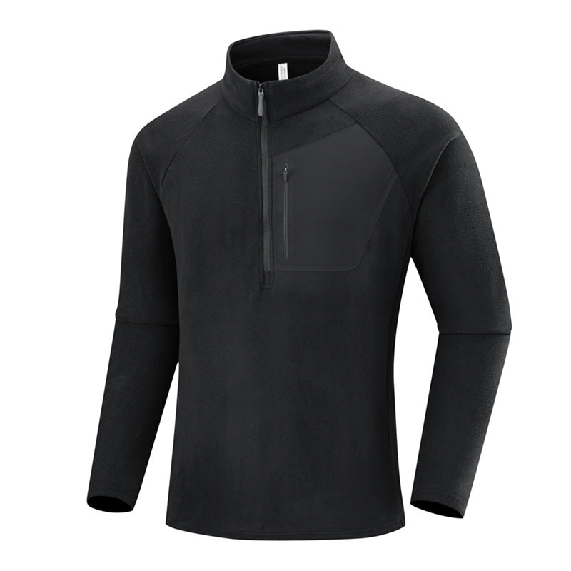 Herren Leichter Performance-Fleecepullover mit Viertel-Reißverschluss und Brusttasche Drune