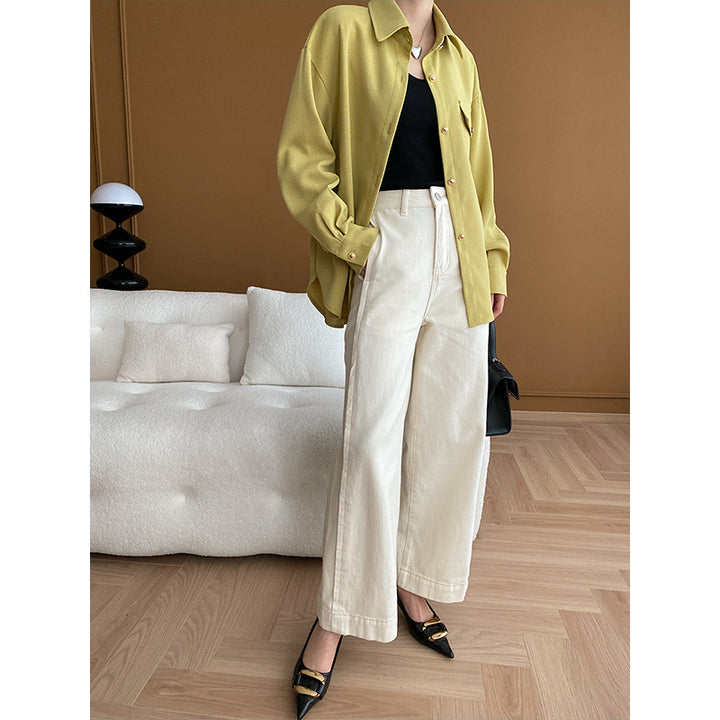 Damen lässige Overshirtjacke mit elegantem Schnitt und hochwertigen Details Drune