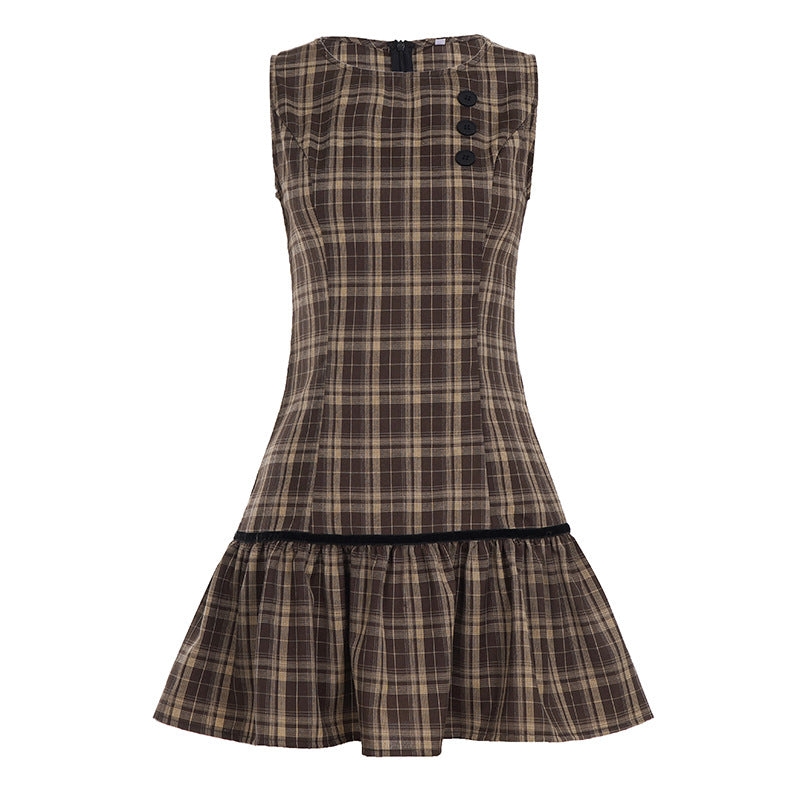 Damen Kleid mit schmeichelndem V-Ausschnitt und verspieltem Rüschensaum Drune