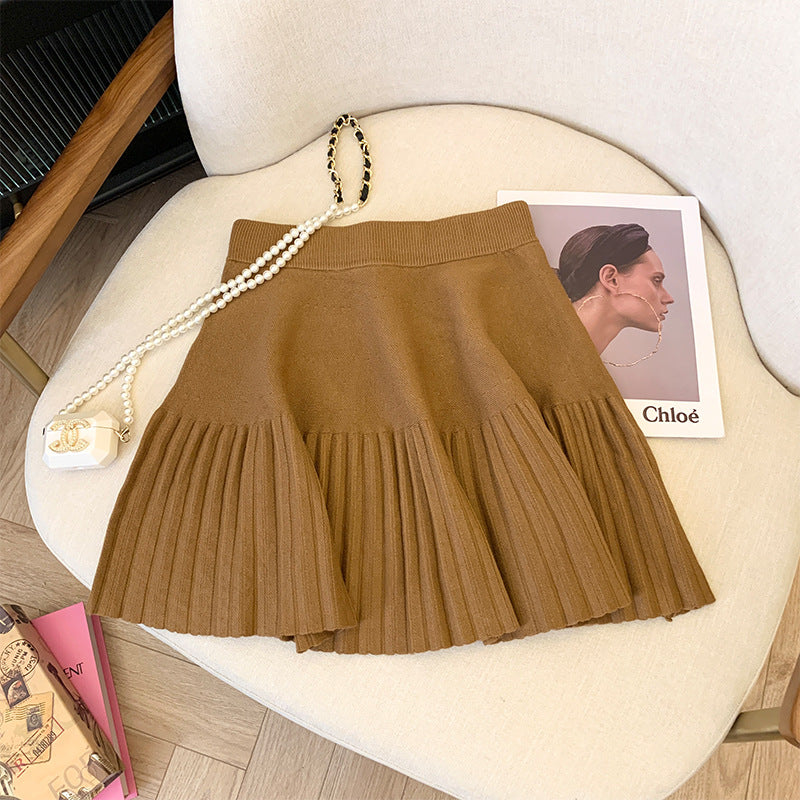 Damen Plissierter Rock mit elastischem Bund und weichem Material Drune
