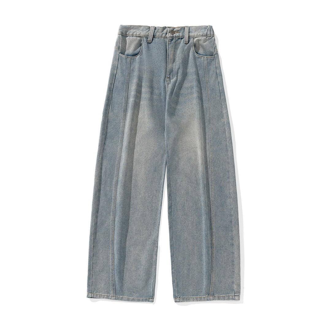 Damen Palazzo-Jeans mit hoher Taille, markanter Mittelnaht und weitem Bein Drune