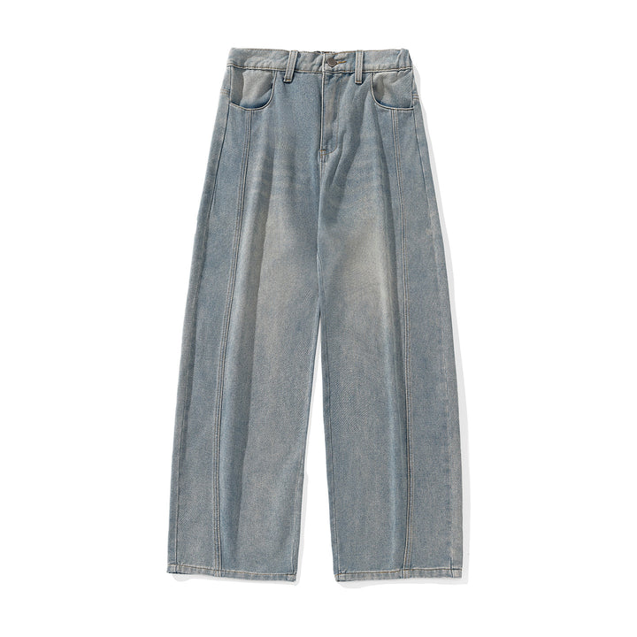 Damen Palazzo-Jeans mit hoher Taille, markanter Mittelnaht und weitem Bein Drune