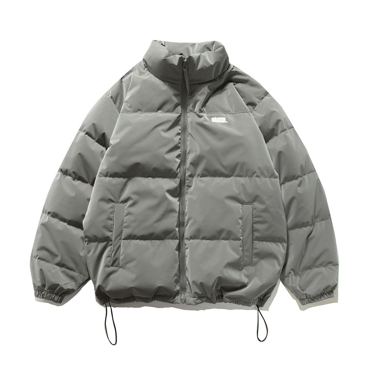 Unisex Kurzer Oversize Stepp-Puffer mit hohem Stehkragen und Kordelzug Drune