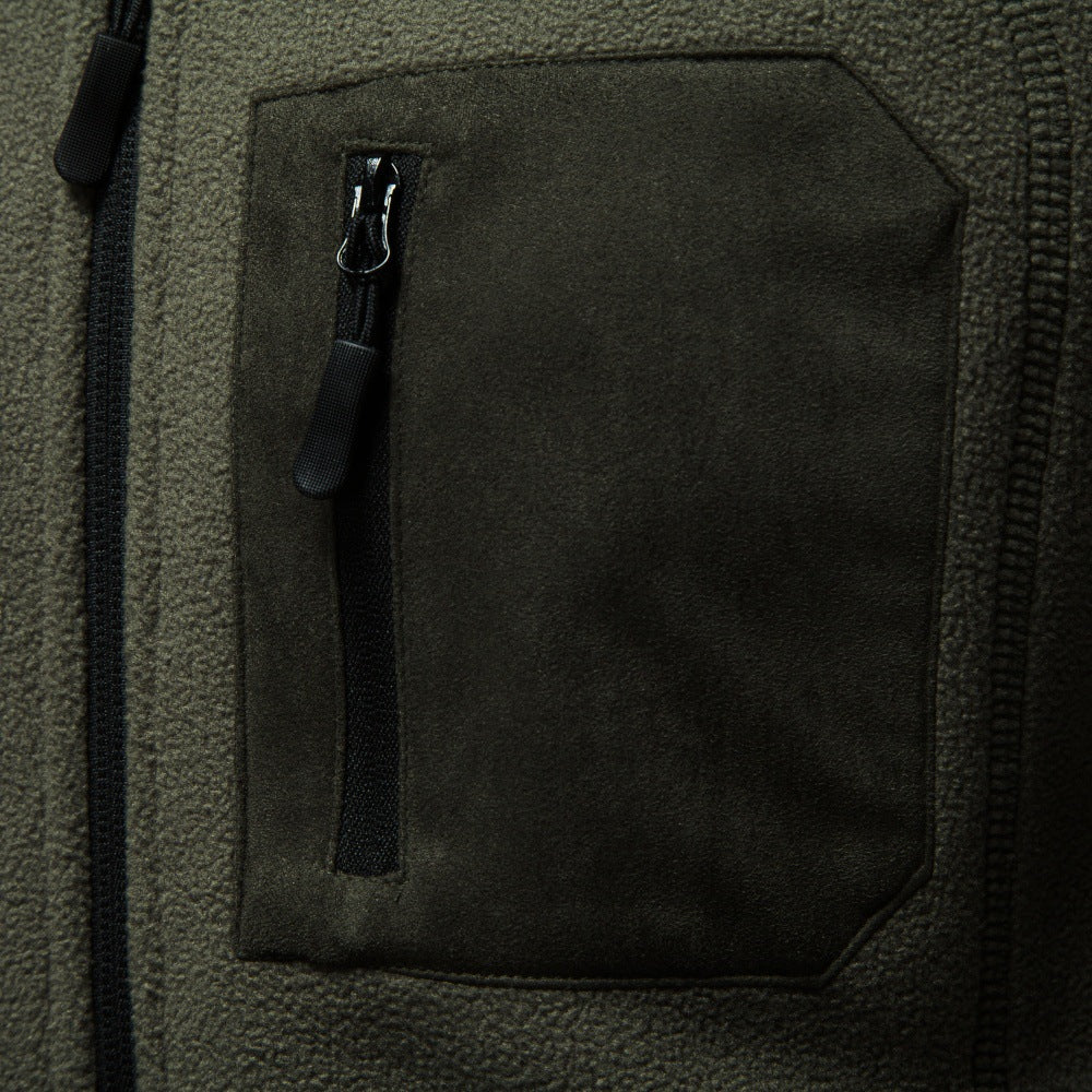 Herren Outdoor-Fleecejacke mit Stehkragen und Reißverschluss-Brusttasche Drune