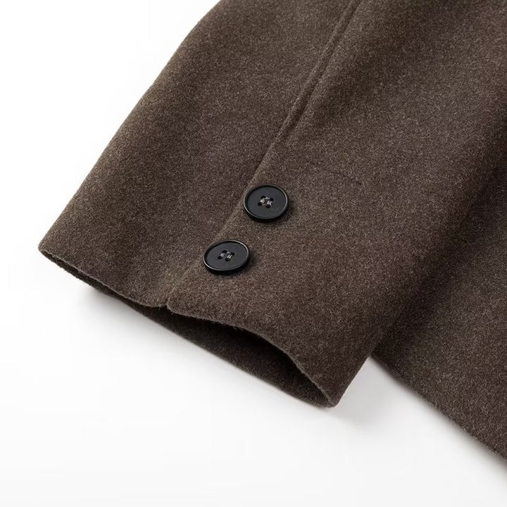 Damen nan kurz geschnittene Wollmix Kastenjacke mit Hemdkragen, Leistentaschen und weichem Futter Drune