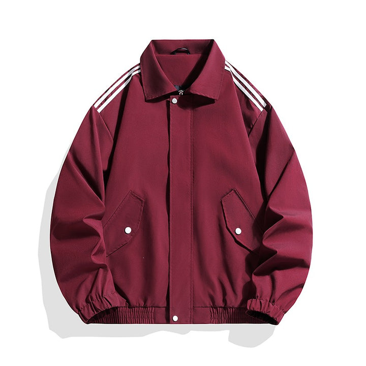 Herren Sportlich-urbane Oversize Bomberjacke mit geripptem Saum, Druckknopfblende & Schulterstreifen Drune