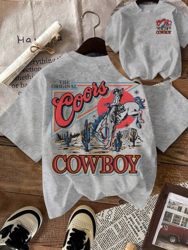 Herren Cowboy Grafik T-Shirt Drune