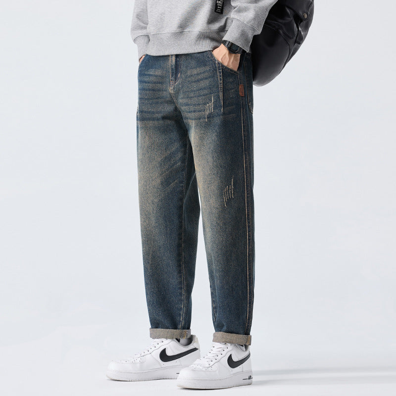 Herren Trendige Zerrissene Jeans Drune