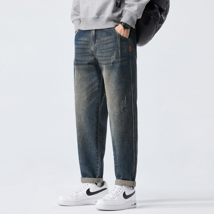 Herren Trendige Zerrissene Jeans Drune