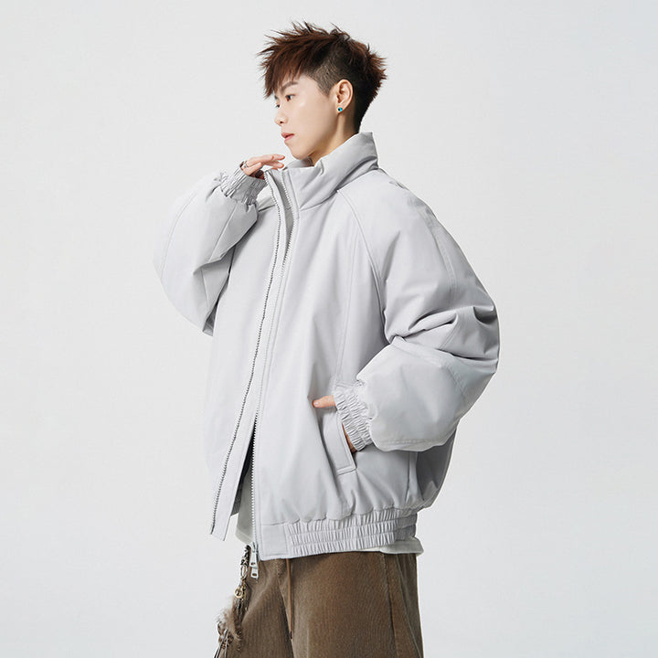 Herren Oversized Windjacke mit Stehkragen und elastischen Bündchen Drune