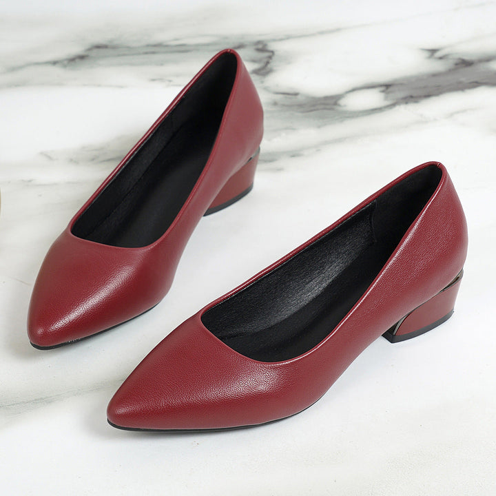 Damen elegante spitze Pumps mit komfortablem Blockabsatz Drune