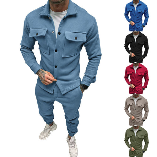 Herren Utility-Overshirt aus French-Terry mit Pattentaschen und Druckknopfverschluss Drune