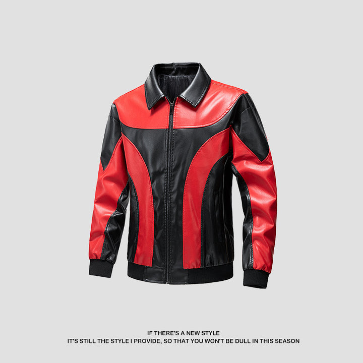 Herren Sportliche Kunstlederjacke Drune