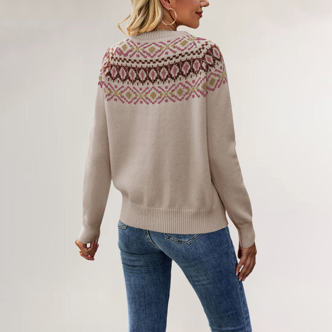 Damen Strickpullover mit trendy Muster Drune