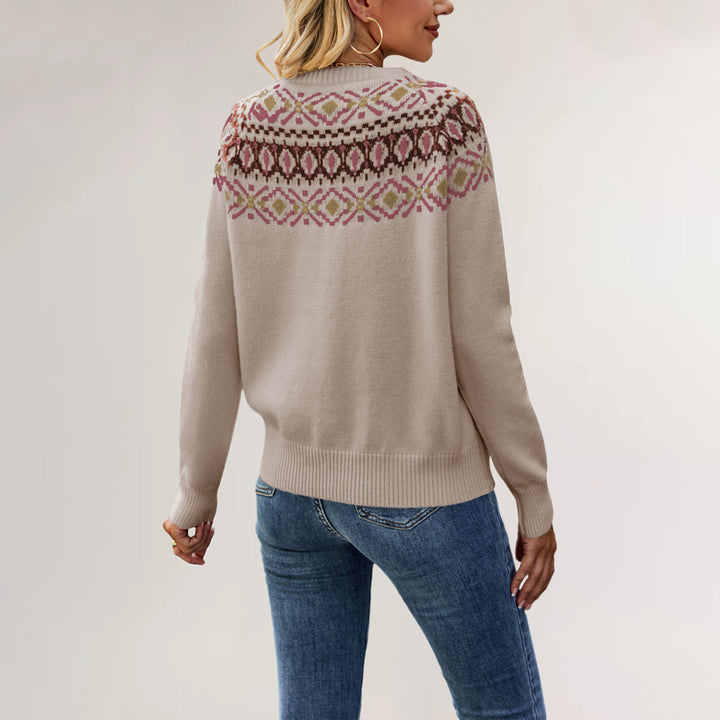 Damen Strickpullover mit trendy Muster Drune