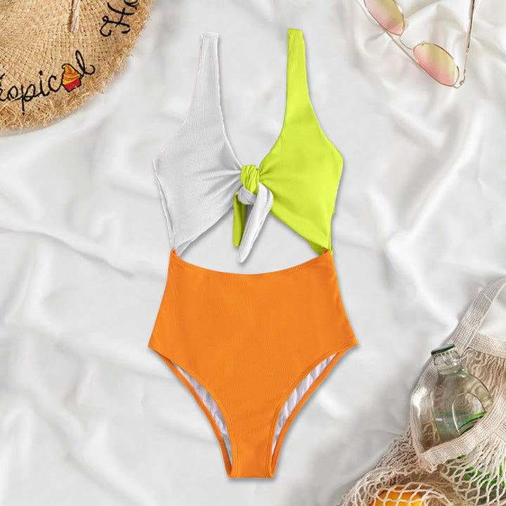 Damen Triangel-Bikini-Set mit verstellbarem Knotendesign Drune