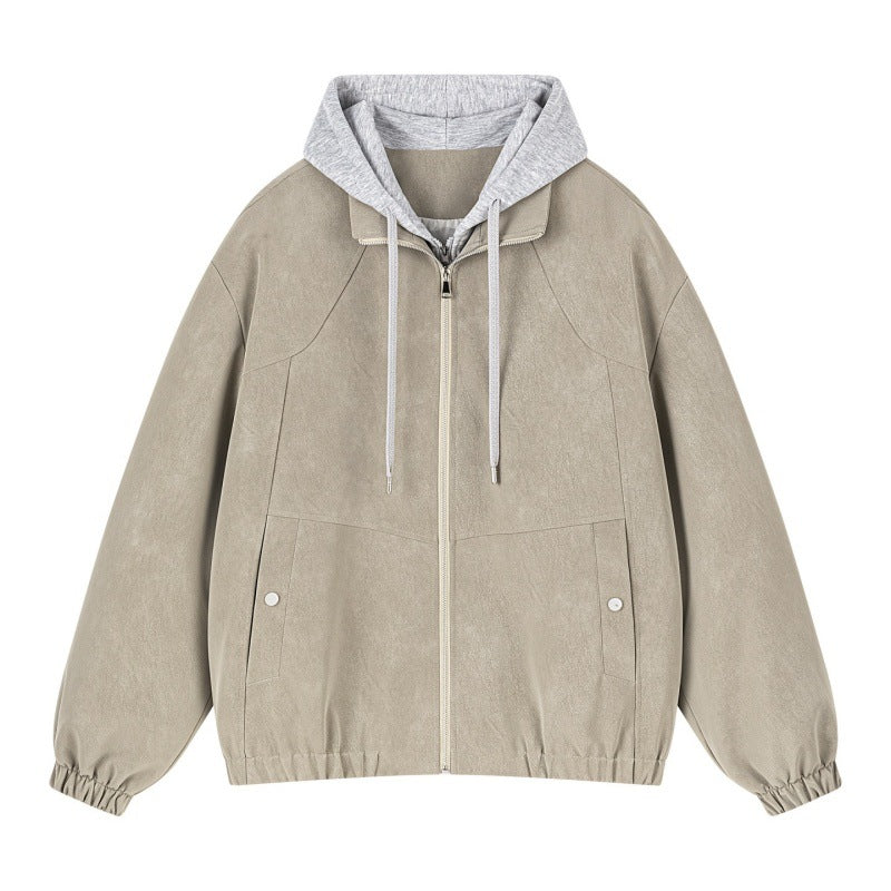 Herren Lagenlook Bomberjacke mit integrierter Kapuze, elastischem Saum & Druckknopf‑Taschen Drune