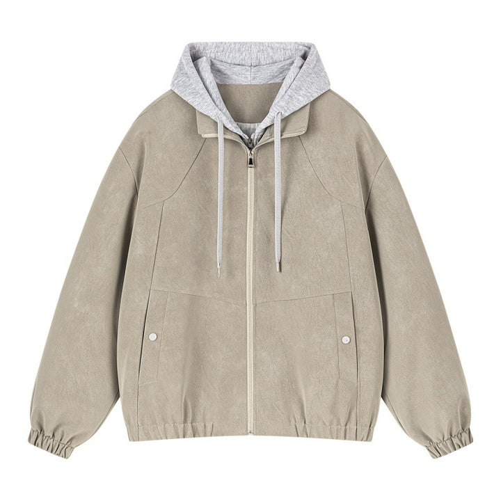 Herren Lagenlook Bomberjacke mit integrierter Kapuze, elastischem Saum & Druckknopf‑Taschen Drune