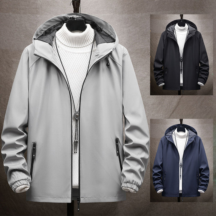 Herren Leichte Übergangsjacke mit Kapuze Drune