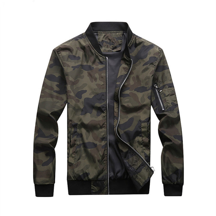 Herren Urbanes Camouflage‑Bomberblouson mit winddichter Nylon‑Schale und Ärmeltasche Drune