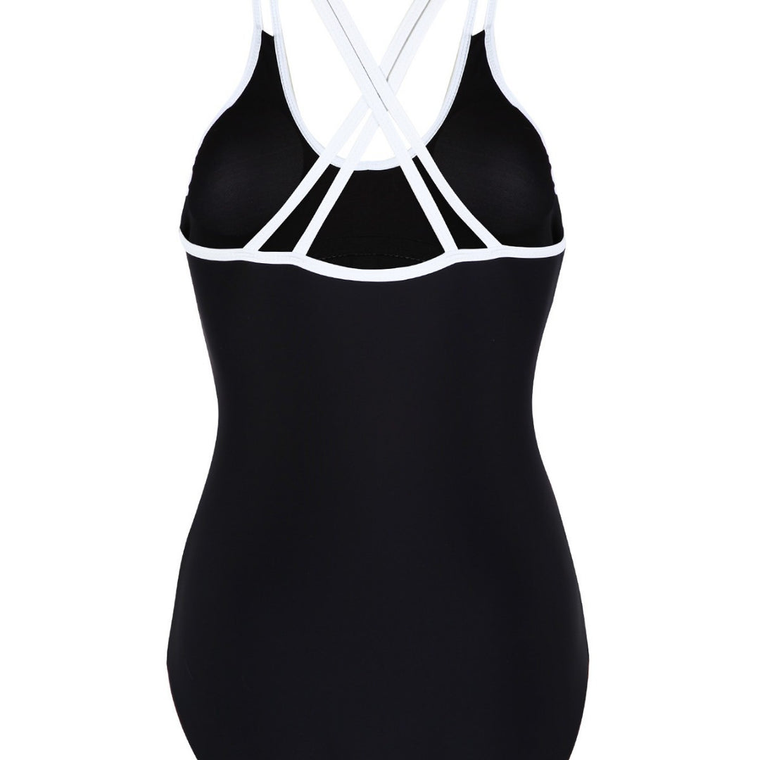 Damen Einteiliger Badeanzug mit trendigem Kreuzträger-Design Drune