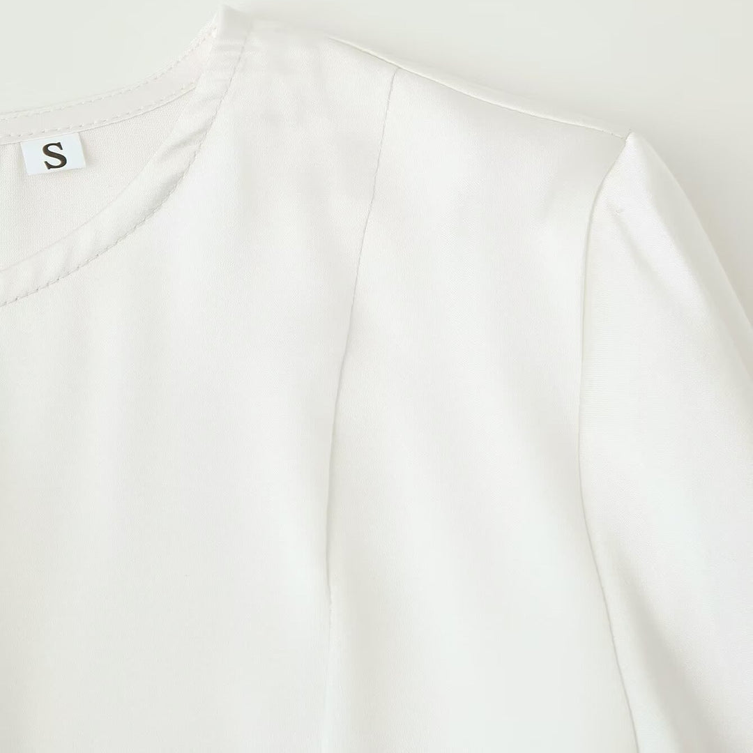Damen Midikleid mit asymmetrischer Spitzenapplikation und langen Glockenärmeln Drune