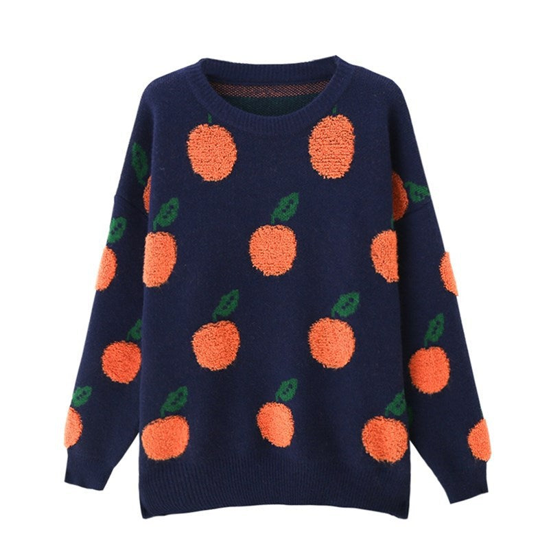 Damen Strickpullover mit verspieltem Obstdesign Drune