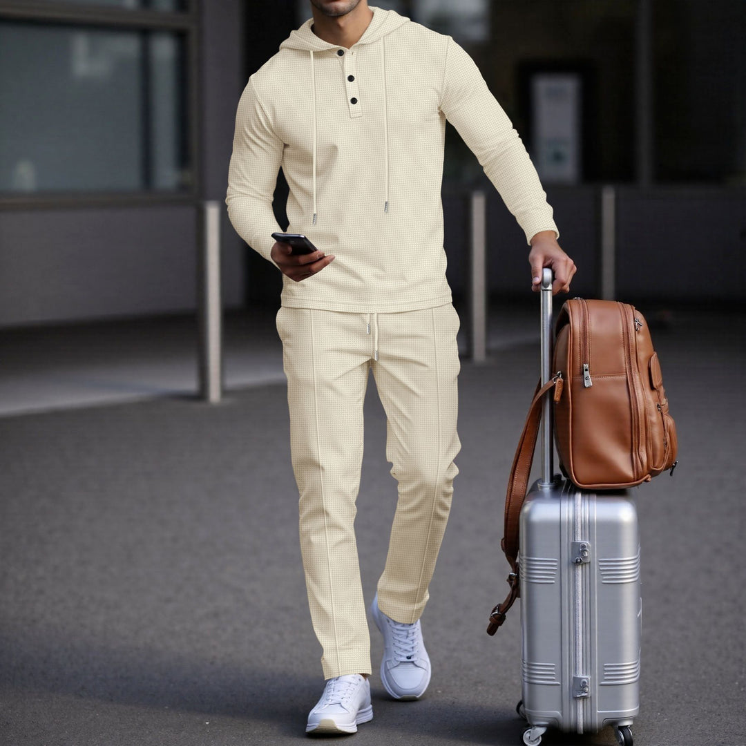 Herren sportives Hoodie und Jogginghose Set im strukturierten Design Drune
