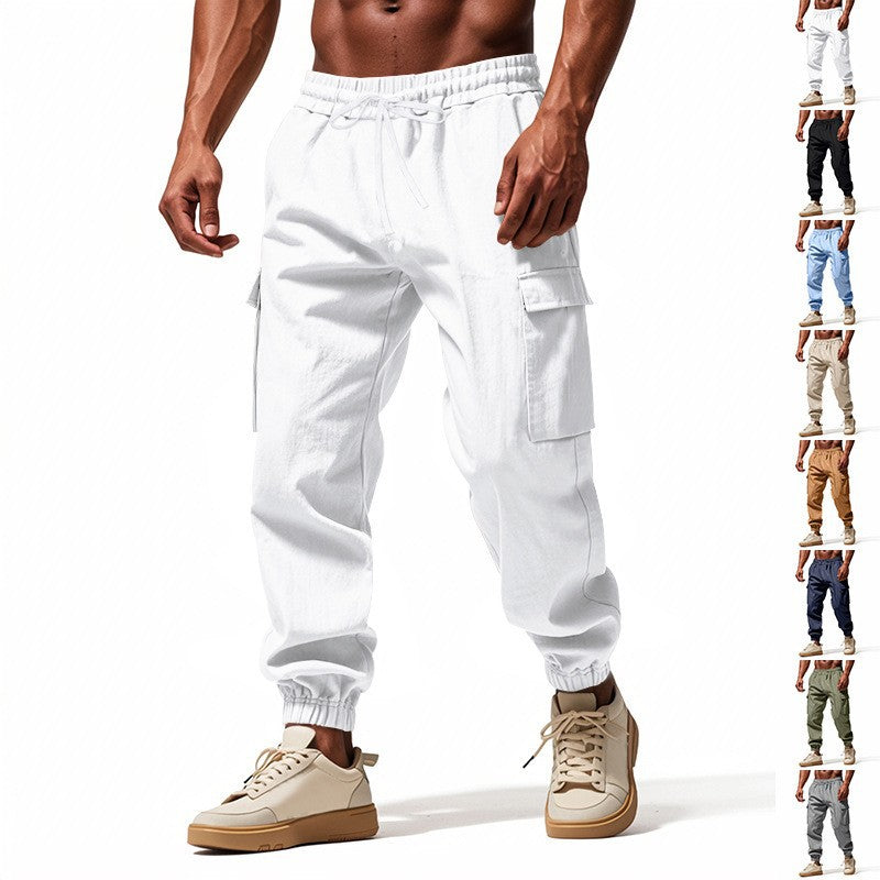 Herren Cargo-Jogginghose mit seitlichen Reißverschlusstaschen und elastischem Bund Drune