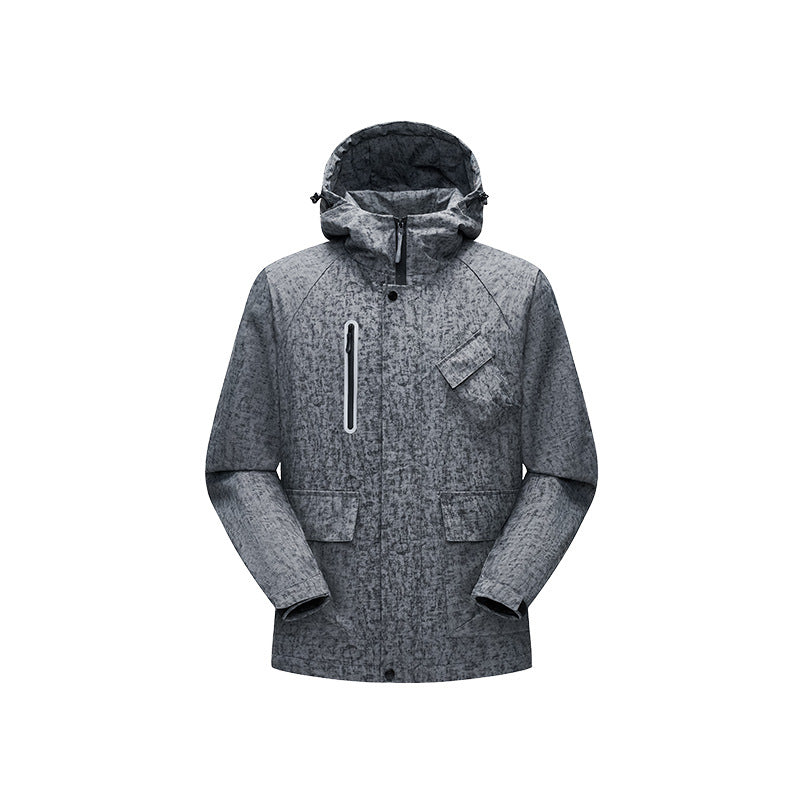 Herren Urban-Technical Field-Parka mit hochschließendem Kragen, schräge Brustpatte und verdeckten Reißverschlüssen Drune