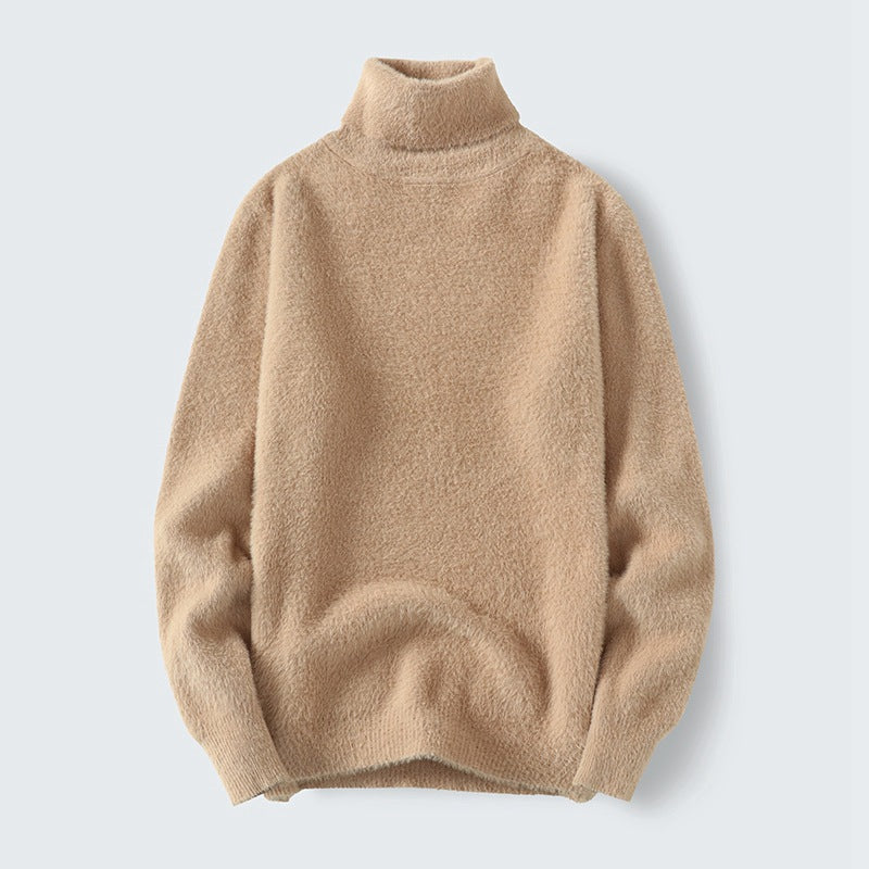 Herren warmer Rollkragenpullover aus weichem Strickstoff Drune