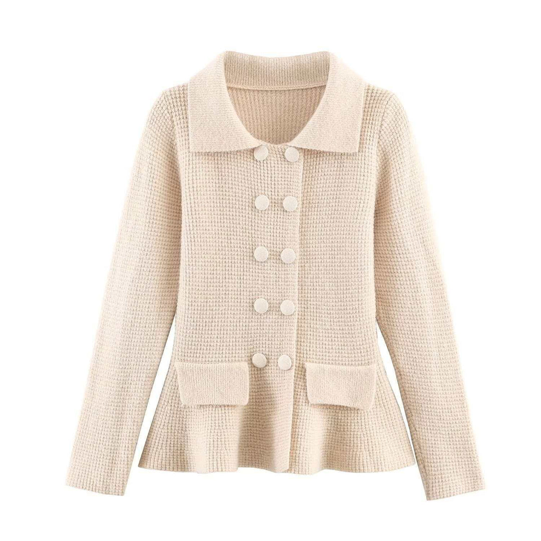 Damen lässige Strickjacke mit femininer Silhouette Drune