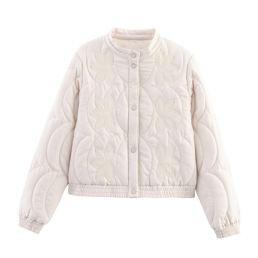 Damen Steppjacke mit floralem Design und elastischen Ärmeln Drune