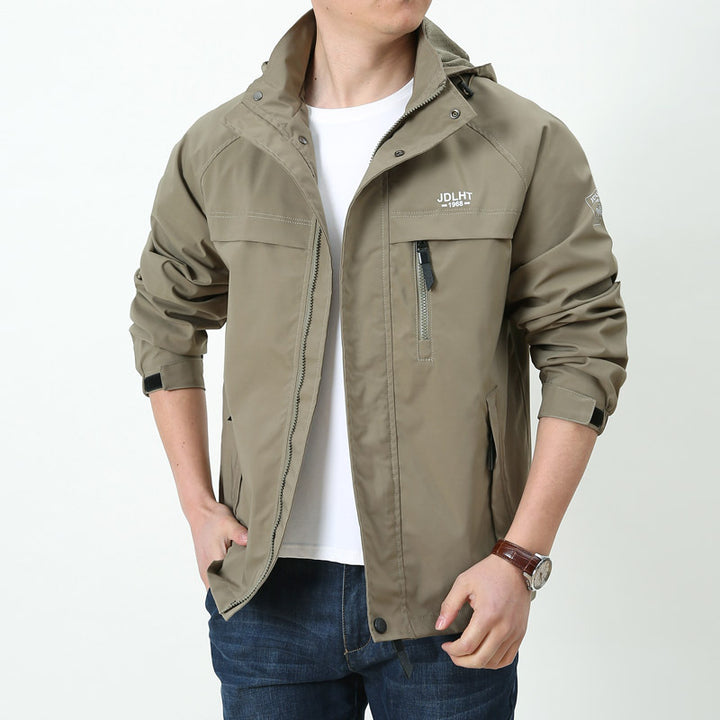 Herren Leichte Kapuzen‑Softshelljacke mit wasserabweisender Oberfläche und Reißverschluss‑Brusttasche Drune