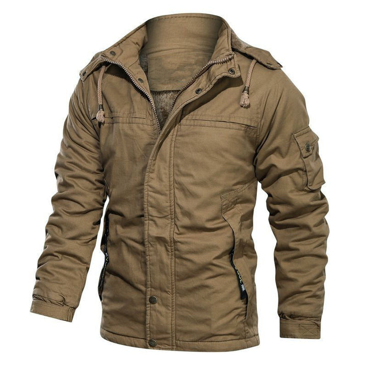 Herren Militärisch inspirierter Thermo-Parka mit Teddyfutter und Ärmeltasche Drune