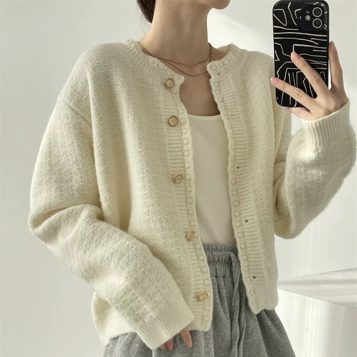 Damen gemütliche Strickjacke mit hochwertigen Knopfdetails und lässigem Schnitt Drune